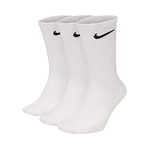 Nike Everyday Lightweight Crew Trainings Socks (3 Pairs), Calcetines Hombre, Blanco (white/Black), 46–50 (Talla del fabricante: XL)