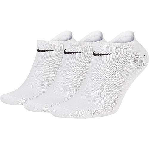 Nike Lightweight No-Show (3 pares) - Calcetines unisex, color blanco, talla 46-50 EU