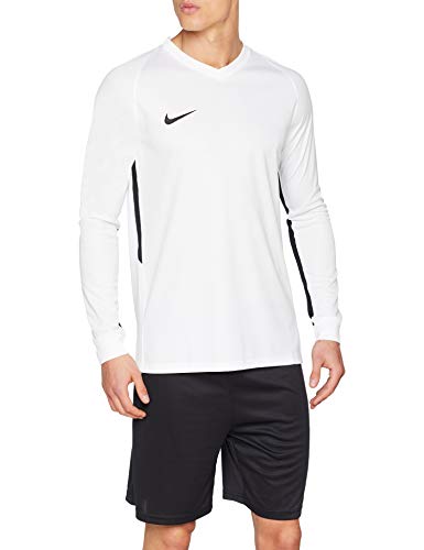 NIKE M NK Dry Tiempo Prem JSY LS Long Sleeved t-Shirt, Hombre, White/Black, 2XL