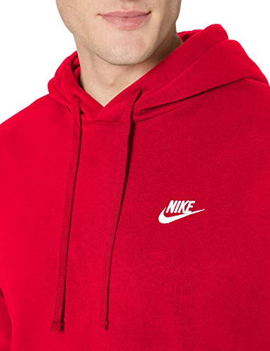 NIKE M NSW Club Hoodie Po BB Sudadera, Hombre, University Red/University Red/White, L
