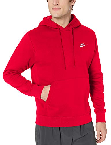 NIKE M NSW Club Hoodie Po BB Sudadera, Hombre, University Red/University Red/White, L