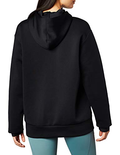 NIKE NP Fleece Full Zip Hoodie Camiseta, Negro (Black/Metallic Silver), (Talla del Fabricante: Medium) para Mujer