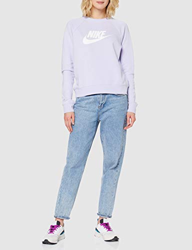 NIKE Sportswear Essential Sudadera, Mujer, Lavender Mist/White, 2XL