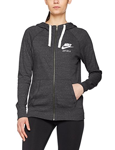 Nike Sportswear Gym Vintage Sudadera con Capucha, Mujer, Negro (Antracita/Sail), XL