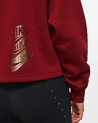 NIKE Sportswear Sudaderas, Mujer, Team Red/Team Red/Metallic Gold, L