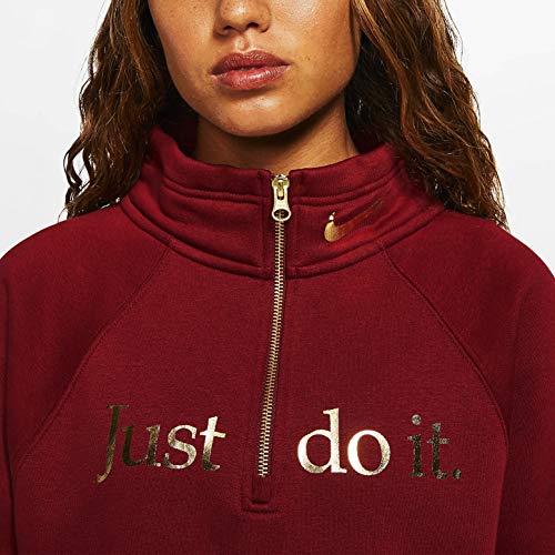 NIKE Sportswear Sudaderas, Mujer, Team Red/Team Red/Metallic Gold, L