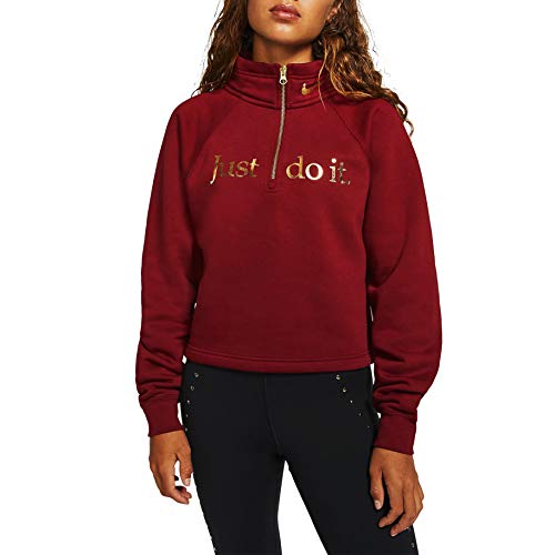 NIKE Sportswear Sudaderas, Mujer, Team Red/Team Red/Metallic Gold, L