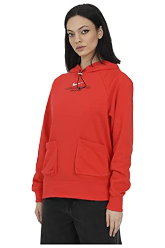 Nike Sudadera cerrada con capucha para mujer de algodón perchado CORAL S