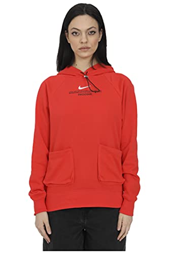 Nike Sudadera cerrada con capucha para mujer de algodón perchado CORAL S