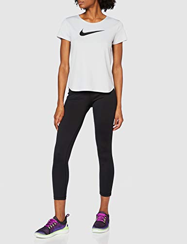 NIKE W NK Swoosh Run SS T-Shirt, Mujer, Grey Fog/Reflective silv/Black, M