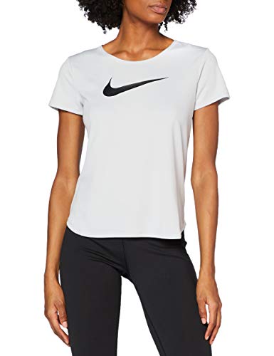 NIKE W NK Swoosh Run SS T-Shirt, Mujer, Grey Fog/Reflective silv/Black, M