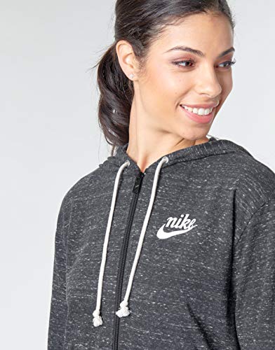 NIKE W NSW Gym VNTG Hoodie FZ Sudadera, Mujer, Black/Sail, M