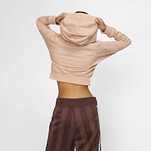 NIKE W NSW Swsh Hoodie Crop Ft Sudadera, Mujer, Rose Gold/White, L