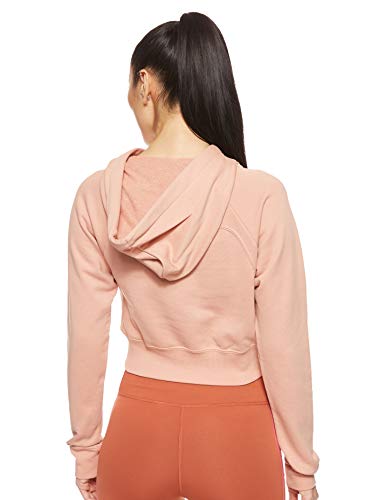 NIKE W NSW Swsh Hoodie Crop Ft Sudadera, Mujer, Rose Gold/White, L