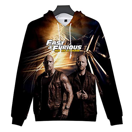 Nikea Hombre Mujer Pullover Sudadera con Capucha Unisex 3D Dominic Toretto Luke Hobbs Deckard Shaw Digital Impresión Bolsillo Encapuchado Sudaderas Casual Suelto Ajuste Tops,E,3XL