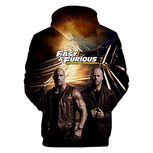 Nikea Hombre Mujer Pullover Sudadera con Capucha Unisex 3D Dominic Toretto Luke Hobbs Deckard Shaw Digital Impresión Bolsillo Encapuchado Sudaderas Casual Suelto Ajuste Tops,E,3XL