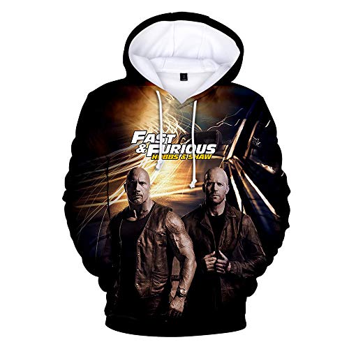 Nikea Hombre Mujer Pullover Sudadera con Capucha Unisex 3D Dominic Toretto Luke Hobbs Deckard Shaw Digital Impresión Bolsillo Encapuchado Sudaderas Casual Suelto Ajuste Tops,E,3XL