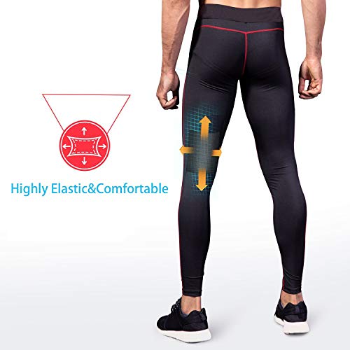 Niksa Mallas Hombre Running Leggings Deporte Pantalones Largos de Compresión Negro Medium