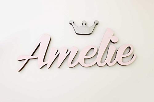 Niña Nombre con una corona de plata puerta placas, Amelie, bautizo regalos, Valerie, personalizable para puerta Signs, guardería Decors, regalos, Navidad regalos personalizados, Mia Studio, Póngase en contacto con el vendedor a través de Amazon mensaje pa