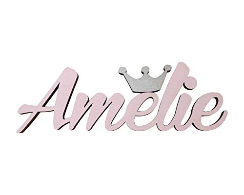 Niña Nombre con una corona de plata puerta placas, Amelie, bautizo regalos, Valerie, personalizable para puerta Signs, guardería Decors, regalos, Navidad regalos personalizados, Mia Studio, Póngase en contacto con el vendedor a través de Amazon mensaje pa