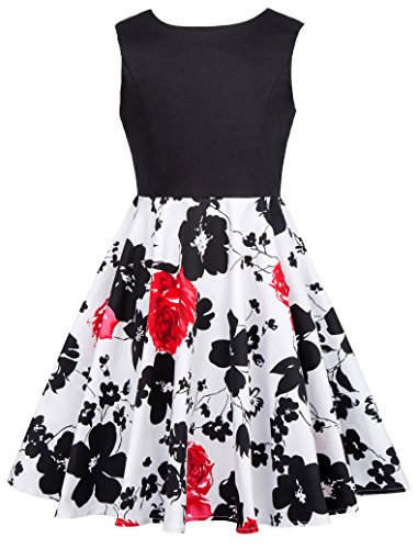 Niña Vestido Elegante de Algodón sin Mangas para Fiesta 11 Años CL600-3