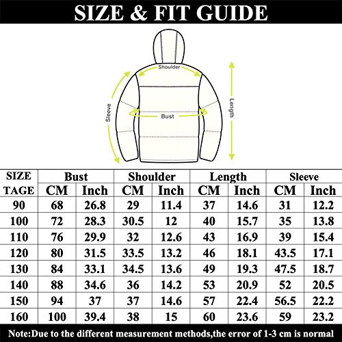 Niñas Ultra Ligero Chaquetas de Pluma Manga Larga Chaquetas con Capucha Niños Acolchada Cazadoras Violeta Claro 100