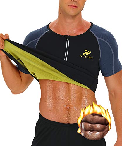 NINGMI, Sudadera de Neopreno para Hombre, Trajes de sudoración, Chaleco recortador de Cintura ponderado, Camisa de Entrenamiento para Sauna