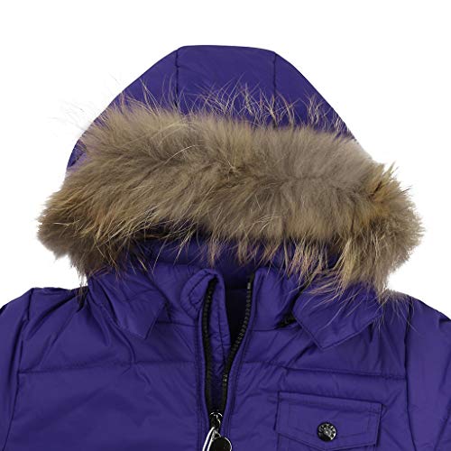 Niño Niña Conjunto de Esquí, Chaqueta con Capucha + Pantalón de Esquí Impermeable Traje de Nieve 2 Piezas Traje de Esquí Abrigos de Pluma Pantalones de Nieve de Babero, Púrpura 18-24 MESI