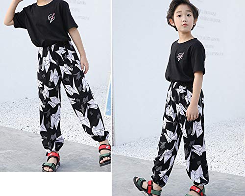 Nios Verano Elsticos Sencillos Cintura Impreso Holgados Harem Pantalones Mil grullas de Papel 140