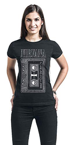 Nirvana As You Are Tape Mujer Camiseta Negro M, 100% algodón, Regular