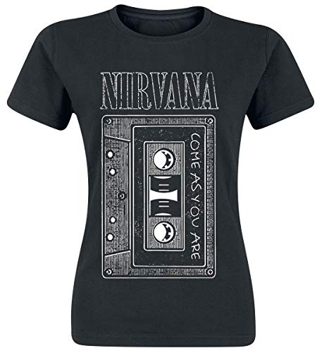 Nirvana As You Are Tape Mujer Camiseta Negro M, 100% algodón, Regular