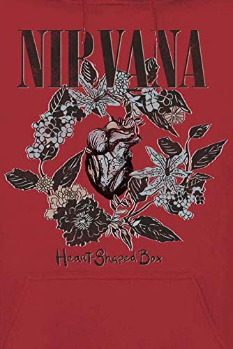 Nirvana Heart Shaped Box Hombre Sudadera con Capucha Rojo L