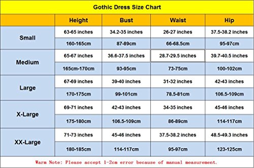 Nofonda Vestido Negro Gótico Clásico de Chicas Disfraz de Bruja Vampiro Falda Lolita Dulce Steampunk para Mujer Traje Tradicional para Fiestas (M)