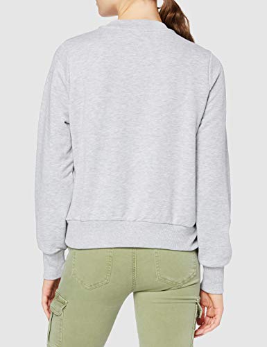 Noisy May NMLUPA L/S Sweat BG Noos Sudadera, Gris Claro, M para Mujer