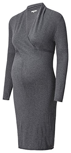 Noppies Dress Knit LS Zara 2-Vestido premamá Mujer, Gris (Anthracite Melange C247) 42