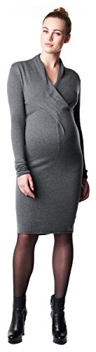 Noppies Dress Knit LS Zara 2-Vestido premamá Mujer, Gris (Anthracite Melange C247) 42
