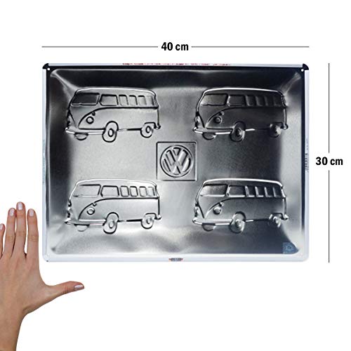 Nostalgic-Art Cartel de Chapa Retro VW – Bulli T1 – Pop Art – Idea de Regalo de Furgoneta Volkswagen, metálico, Diseño Vintage Decorativo, 30 x 40 cm