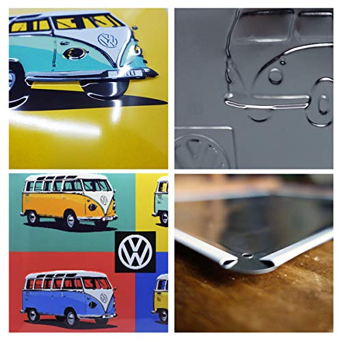 Nostalgic-Art Cartel de Chapa Retro VW – Bulli T1 – Pop Art – Idea de Regalo de Furgoneta Volkswagen, metálico, Diseño Vintage Decorativo, 30 x 40 cm