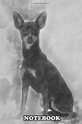 Notebook: Miniature Pinscher 10 Months Old Sitting Against White , Journal for Writing, College Ruled Size 6" x 9", 110 Pages