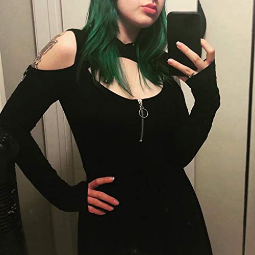 NPSJYQ Vestido con Capucha Estilo Punk Minifalda con Cremallera para Mujer Mini Vestido con Capucha GóTico Vestidos De Fiesta CláSicos Retro Personalidad Vestidos De Talla Grande