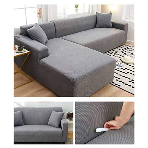 NSYNSY Funda elástica para sofá, Funda para sofá, Resistente al Agua, Antideslizante, Protector de Muebles de Jacquard de Spandex para niños, Mascotas, Gato, Perro, Traje: 3 plazas + 3 plazas-B