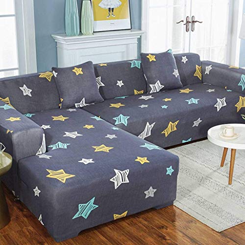 NSYNSY Funda elástica para sofá, Funda para sofá, Tela de Spandex, Funda Protectora Antideslizante Ultra Suave Resistente al Agua para el hogar para niños, Gato, Perro, Traje: 3 plazas + 3 plazas-B