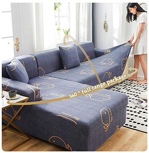 NSYNSY Funda elástica para sofá, Funda para sofá, Tela de Spandex, Funda Protectora Antideslizante Ultra Suave Resistente al Agua para el hogar para niños, Gato, Perro, Traje: 3 plazas + 3 plazas-B