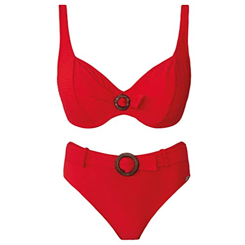 Nuria Ferrer Bikini de Capacidad con cinturón 4047-1 C - Rojo, 105/48