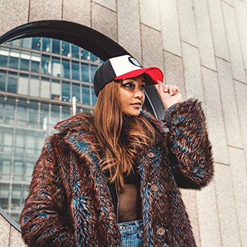 Oblack Gorras de Hombre Roja Classic Red Gorras Mujer Beisbol Ajustable con Visera Acolchada y Rejilla Negra - Gorra Trucker