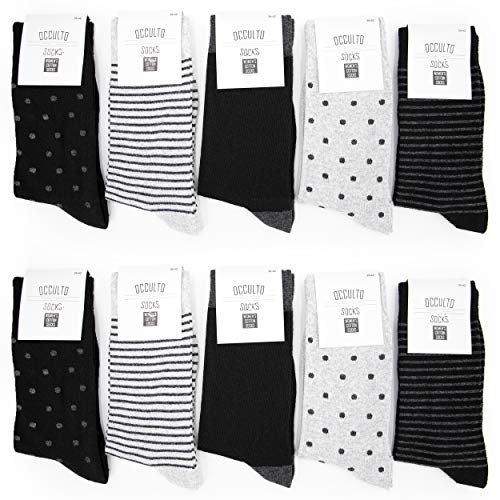 Occulto CALCETINES para MUJER (10 PARES) divertido hecho de ALGODÓN 35-38 10 Pares Negro