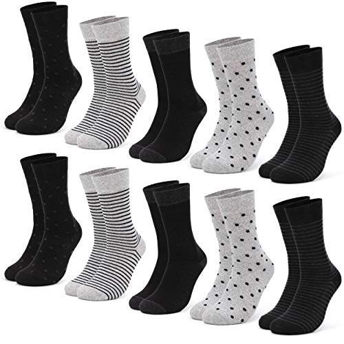 Occulto CALCETINES para MUJER (10 PARES) divertido hecho de ALGODÓN 35-38 10 Pares Negro