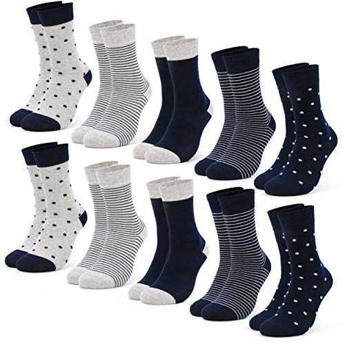 Occulto CALCETINES para MUJER (10 PARES) divertido hecho de ALGODÓN 39-42 10 Pares Azul