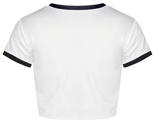 Ocean Plus Mujer Camiseta Corta Verano Señoras Camiseta Manga Corta Chicas Muñeca de Terror Cuello Redondo Halloween Cráneo Impresión Digital Tops (M/165-170, Cordero Arcoiris)