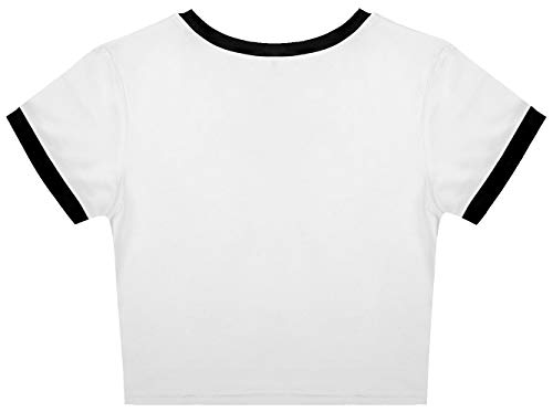 Ocean Plus Mujer Camiseta Corta Verano Señoras Camiseta Manga Corta Chicas Muñeca de Terror Cuello Redondo Halloween Cráneo Impresión Digital Tops (M/165-170, Cordero Arcoiris)